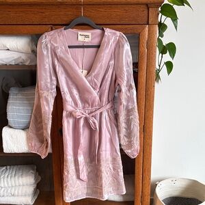 Savanna Jane Lavender/Pink Sheer Midi Dress